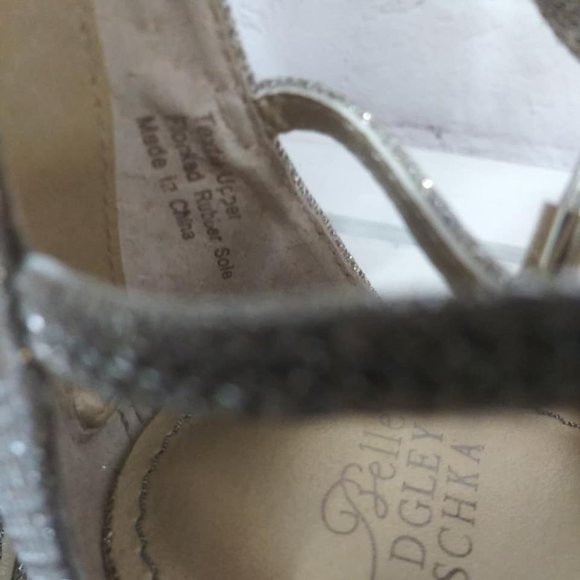 Belle Badgley Mischka Gold Shimmer Stiletto Sz 9.5 - Picture 9 of 10